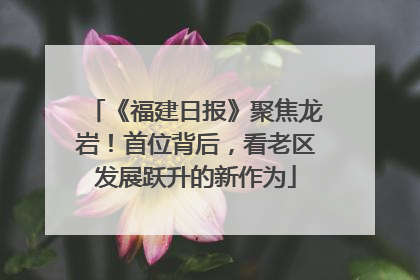 《福建日报》聚焦龙岩！首位背后，看老区发展跃升的新作为