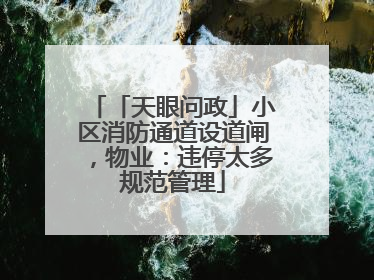 「天眼问政」小区消防通道设道闸，物业：违停太多规范管理