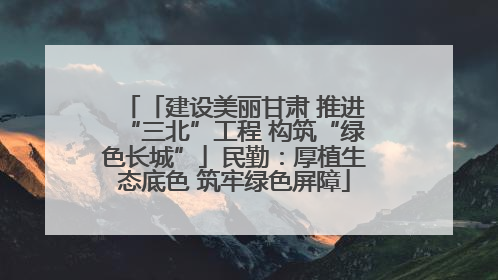 「建设美丽甘肃 推进“三北”工程 构筑“绿色长城”」民勤：厚植生态底色 筑牢绿色屏障