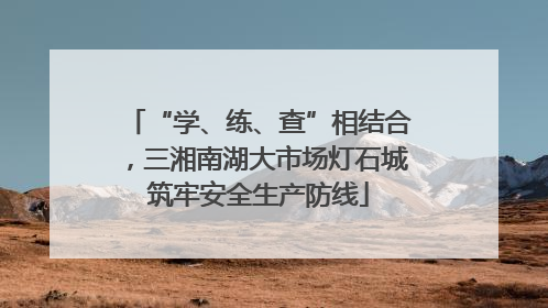 “学、练、查”相结合，三湘南湖大市场灯石城筑牢安全生产防线