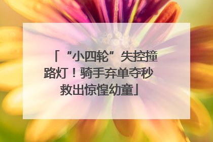 “小四轮”失控撞路灯！骑手弃单夺秒救出惊惶幼童
