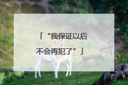 “我保证以后不会再犯了”