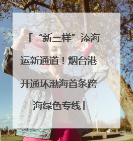 “新三样”添海运新通道！烟台港开通环渤海首条跨海绿色专线