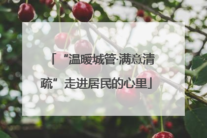 “温暖城管·满意清疏”走进居民的心里