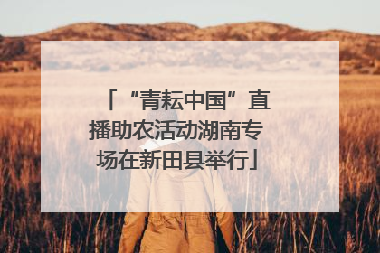 “青耘中国”直播助农活动湖南专场在新田县举行