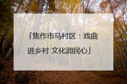 焦作市马村区：戏曲进乡村 文化润民心