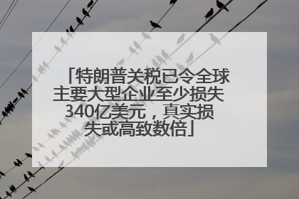 特朗普关税已令全球主要大型企业至少损失340亿美元，真实损失或高致数倍