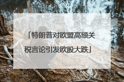 特朗普对欧盟高额关税言论引发欧股大跌