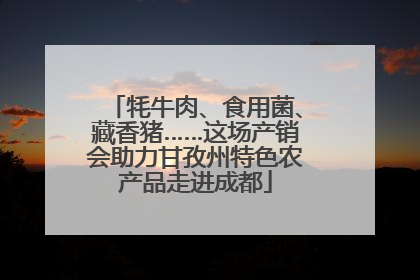 牦牛肉、食用菌、藏香猪……这场产销会助力甘孜州特色农产品走进成都