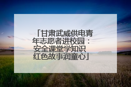 甘肃武威供电青年志愿者进校园：安全课堂学知识 红色故事润童心