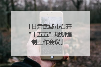甘肃武威市召开“十五五”规划编制工作会议
