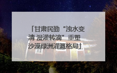 甘肃民勤“浊水变清 漫灌转滴”重塑沙漠绿洲灌溉格局