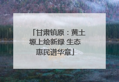 甘肃镇原：黄土塬上绘新绿 生态惠民谱华章