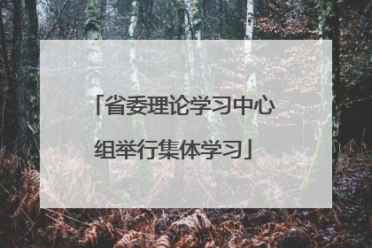 省委理论学习中心组举行集体学习