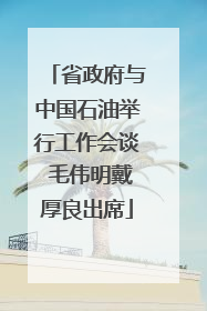 省政府与中国石油举行工作会谈 毛伟明戴厚良出席