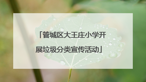 管城区大王庄小学开展垃圾分类宣传活动