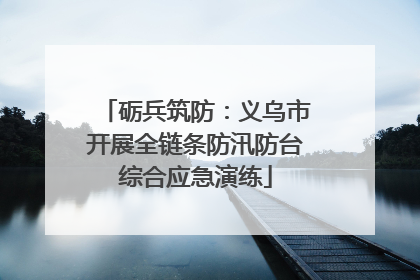 砺兵筑防：义乌市开展全链条防汛防台综合应急演练