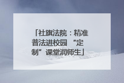社旗法院：精准普法进校园 “定制”课堂润师生