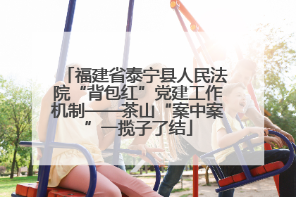 福建省泰宁县人民法院“背包红”党建工作机制——茶山“案中案”一揽子了结