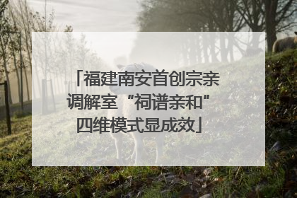 福建南安首创宗亲调解室“祠谱亲和”四维模式显成效