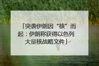 突袭伊朗因“核”而起：伊朗称获得以色列大量核战略文件