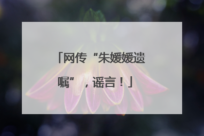 网传“朱媛媛遗嘱”，谣言！