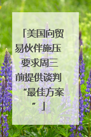 美国向贸易伙伴施压 要求周三前提供谈判“最佳方案”