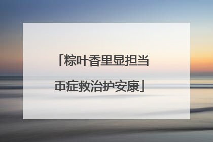 粽叶香里显担当 重症救治护安康