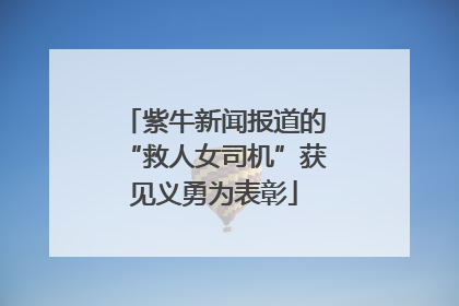 紫牛新闻报道的“救人女司机”获见义勇为表彰