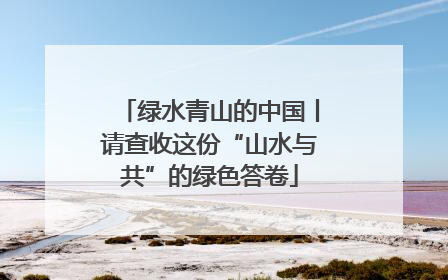 绿水青山的中国丨请查收这份“山水与共”的绿色答卷