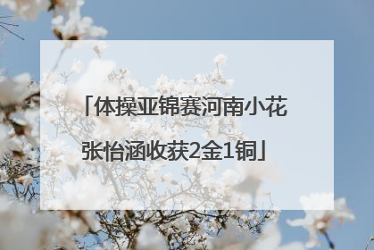 体操亚锦赛河南小花张怡涵收获2金1铜