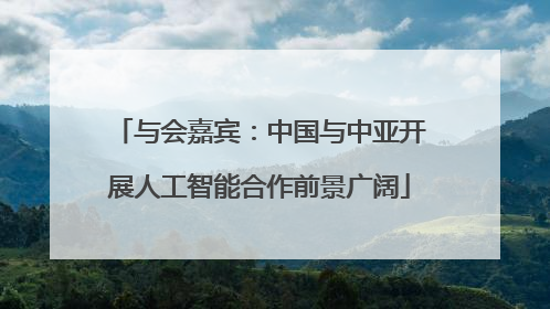 与会嘉宾：中国与中亚开展人工智能合作前景广阔