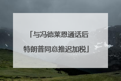 与冯德莱恩通话后 特朗普同意推迟加税