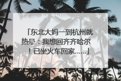 东北大妈一到杭州就热晕：我想回齐齐哈尔！已坐火车回家……