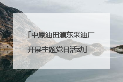 中原油田濮东采油厂开展主题党日活动