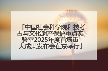 中国社会科学院科技考古与文化遗产保护重点实验室2025年度首场重大成果发布会在京举行
