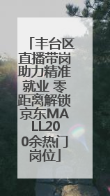 丰台区直播带岗助力精准就业 零距离解锁京东MALL200余热门岗位