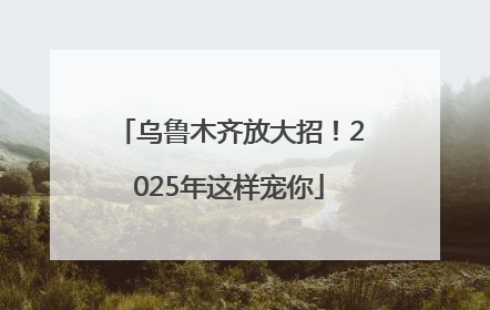 乌鲁木齐放大招！2025年这样宠你