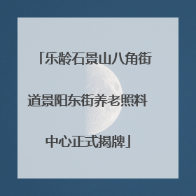 乐龄石景山八角街道景阳东街养老照料中心正式揭牌