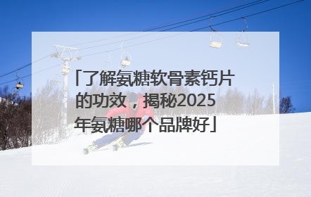 了解氨糖软骨素钙片的功效，揭秘2025年氨糖哪个品牌好