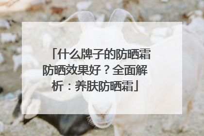 什么牌子的防晒霜防晒效果好？全面解析：养肤防晒霜