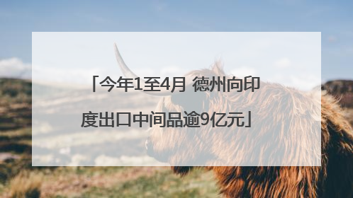 今年1至4月 德州向印度出口中间品逾9亿元