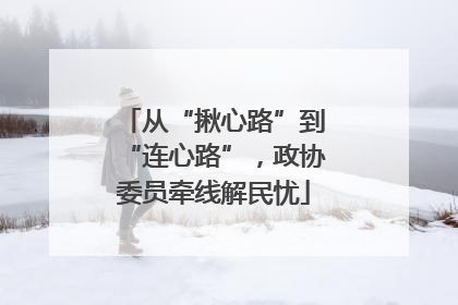 从“揪心路”到“连心路”，政协委员牵线解民忧