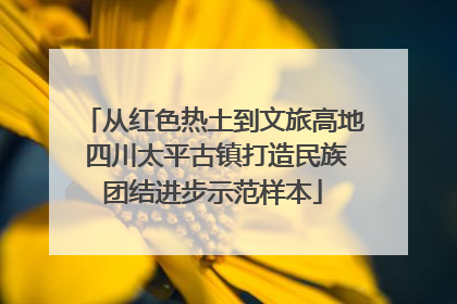 从红色热土到文旅高地 四川太平古镇打造民族团结进步示范样本