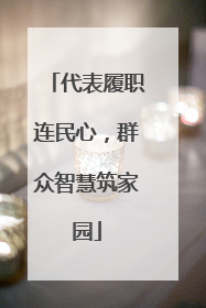 代表履职连民心，群众智慧筑家园