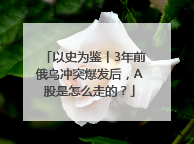以史为鉴丨3年前俄乌冲突爆发后，A股是怎么走的？