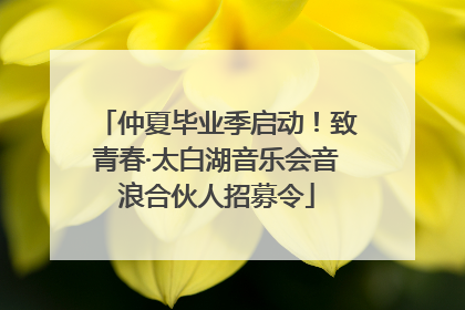 仲夏毕业季启动！致青春·太白湖音乐会音浪合伙人招募令