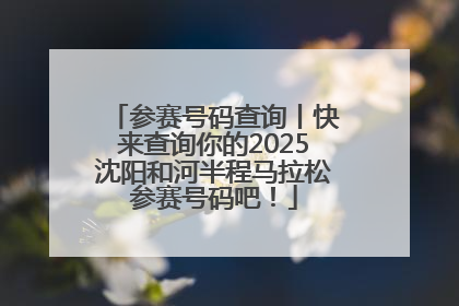 参赛号码查询丨快来查询你的2025沈阳和河半程马拉松参赛号码吧！