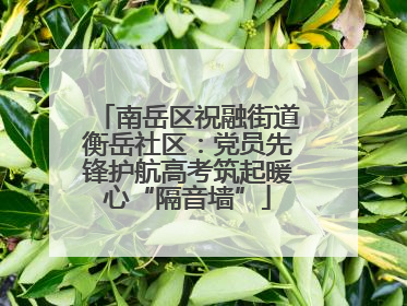 南岳区祝融街道衡岳社区：党员先锋护航高考筑起暖心“隔音墙”