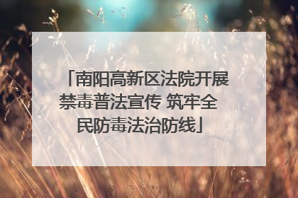 南阳高新区法院开展禁毒普法宣传 筑牢全民防毒法治防线